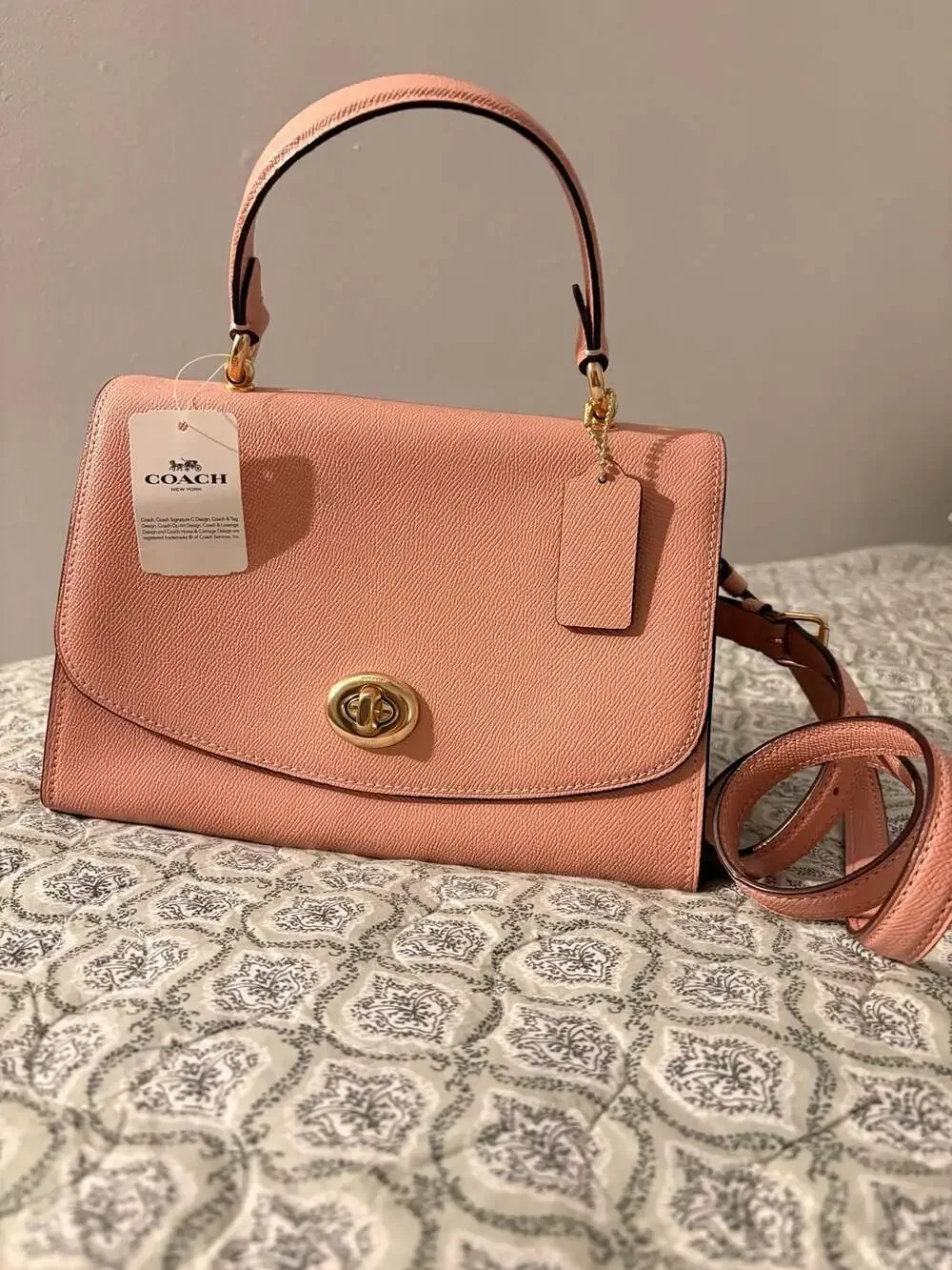Coach Tilly Top Handle Bag in Pink Petal F76618